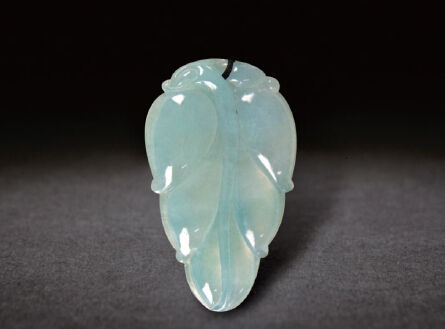 冰種翡翠一葉成名掛件 冰種翡翠一葉成名掛件